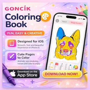 Goncik Coloring Book  Ücretsiz boyama kitabı ios app